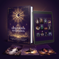 Megapack Arquetipos Femeninos: guía, tablet con las 12 cartas y cartas del deck
